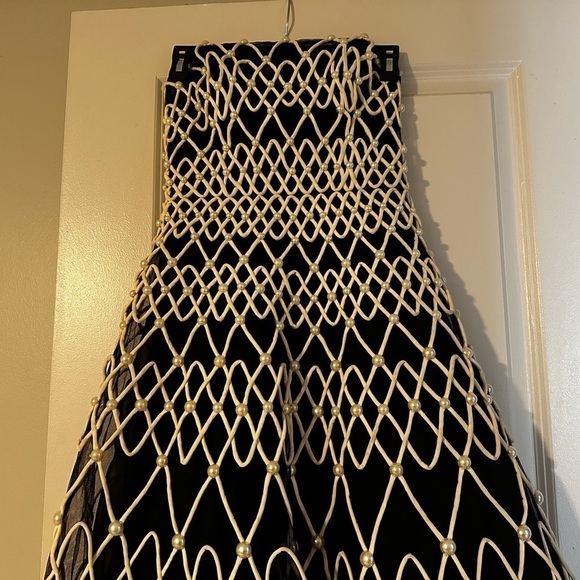 New Carolina Herrera Chalet Beaded & Embroidered Tulle Strapless Cocktail Dress - Picture 6 of 16